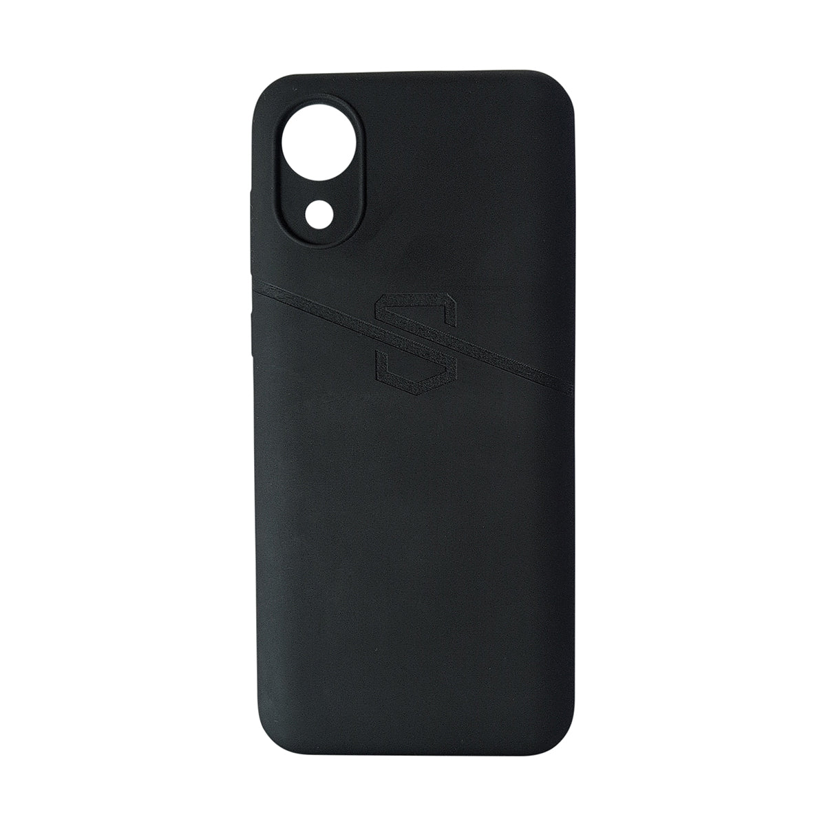 Black phone case with SAFE CASE LOGO on a white background