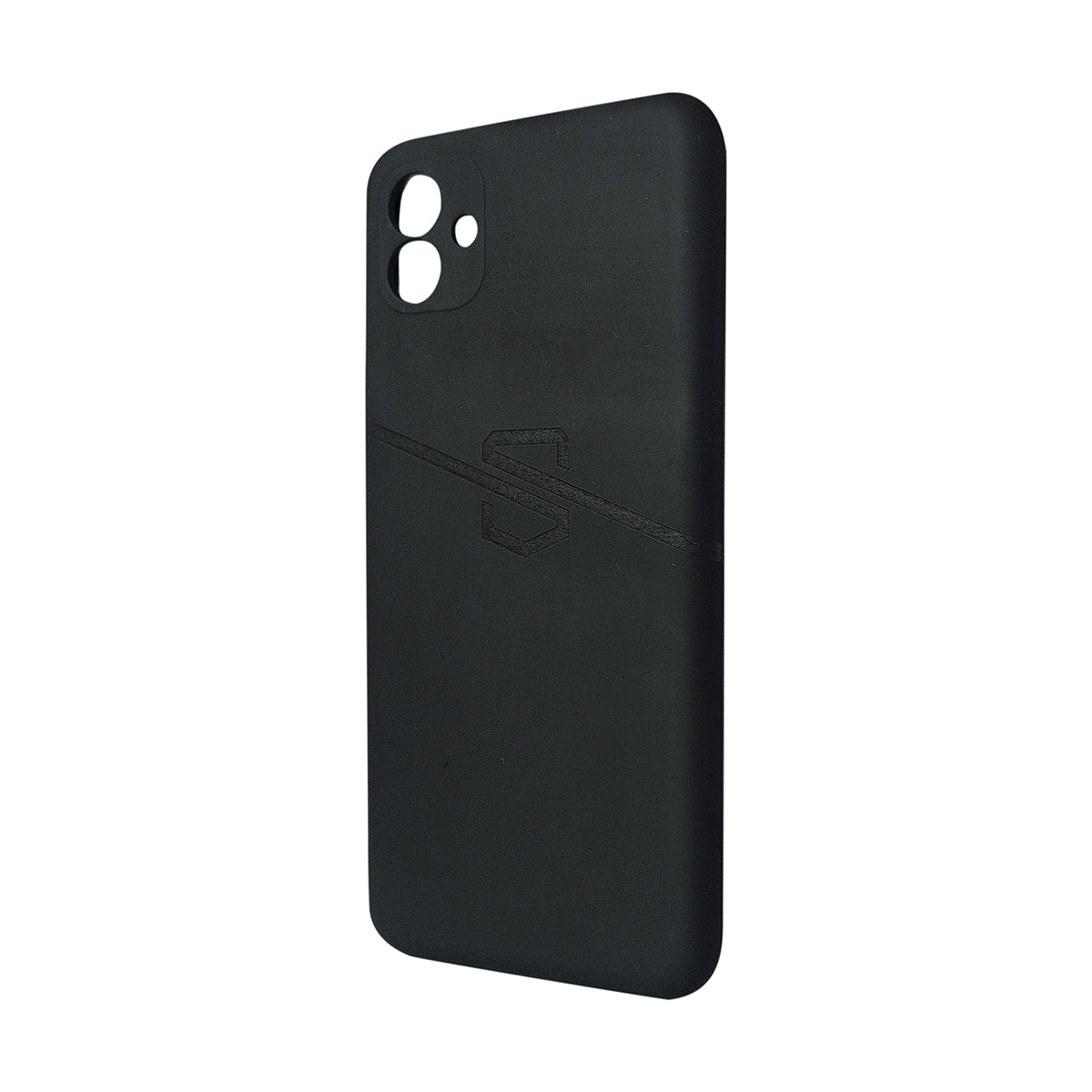 Black phone case with SAFE-CASE logo on a white background