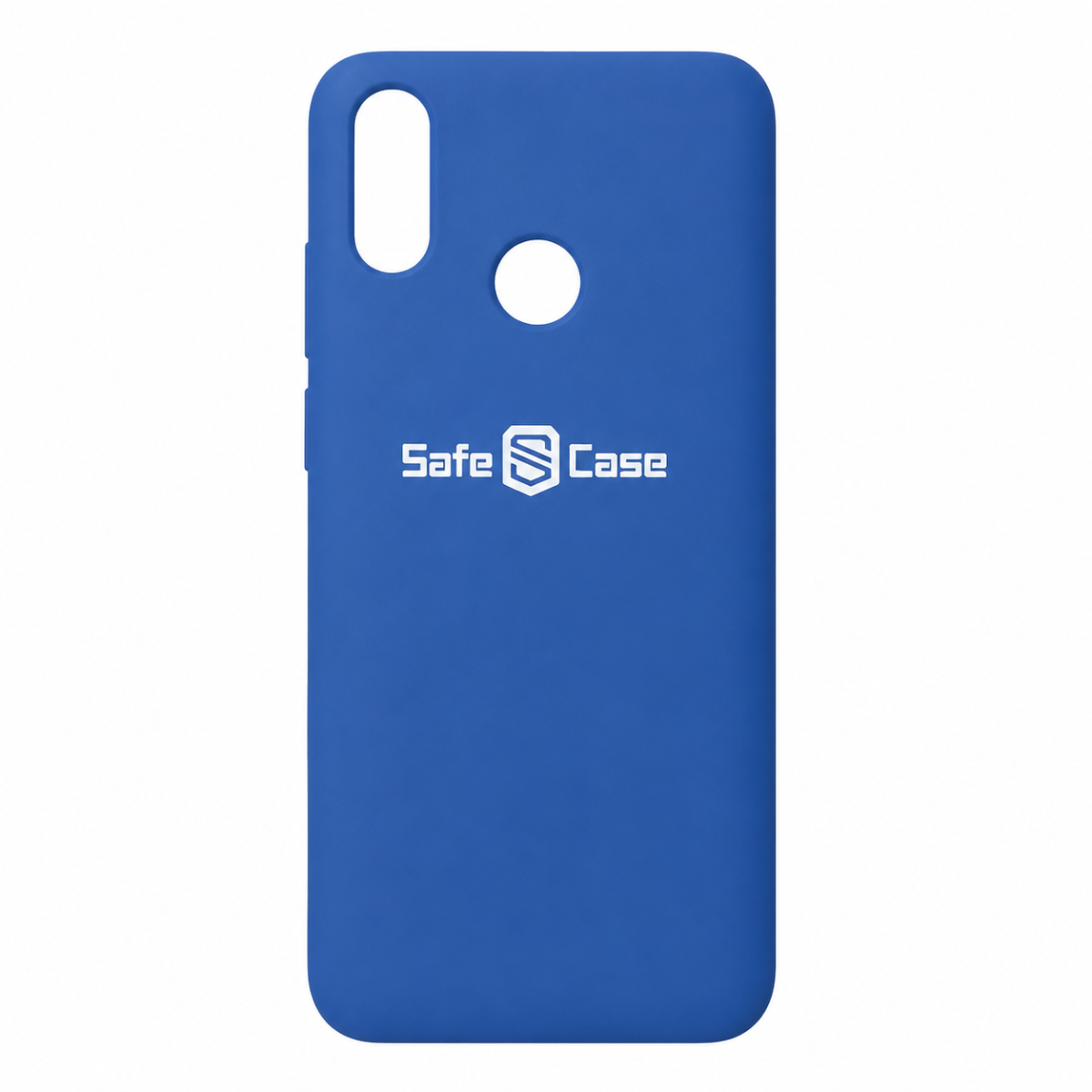 Blue phone case with 'Safe Case' logo on a white background