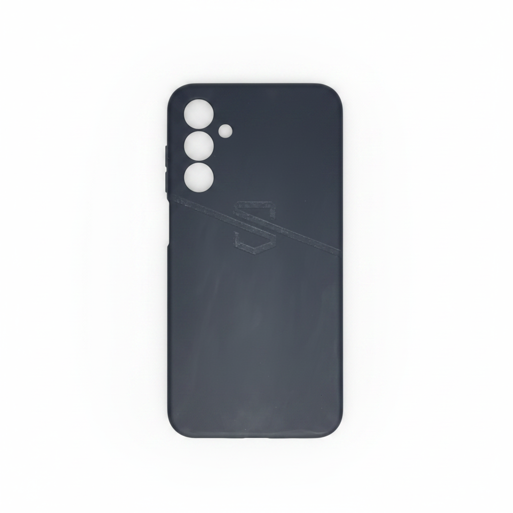 Samsung Galaxy A15 phone case designed to protect against EMF radiation with raised edges and soft TPU material.
