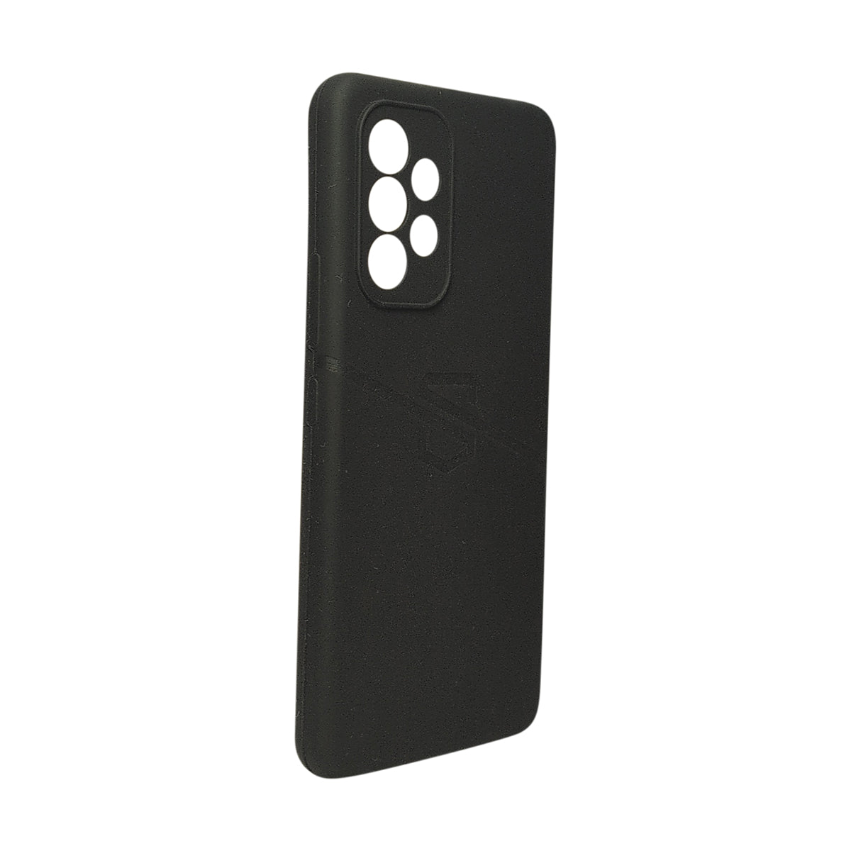 Black Samsung Galaxy A53 anti-radiation phone case angled rear view