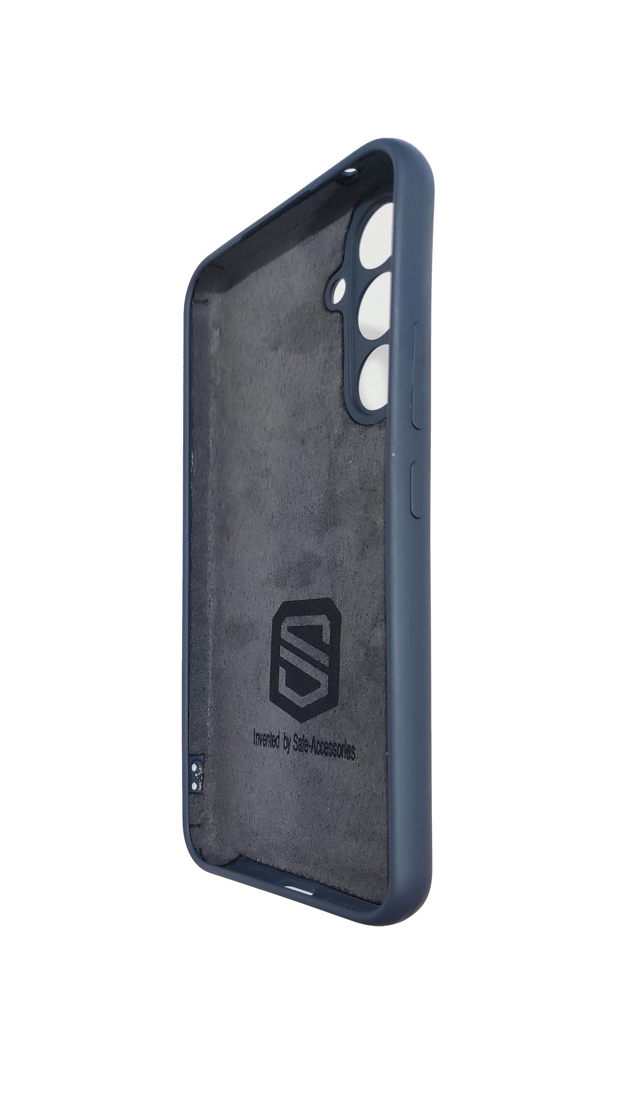 Blue Samsung Galaxy A54 EMF protection case interior side view