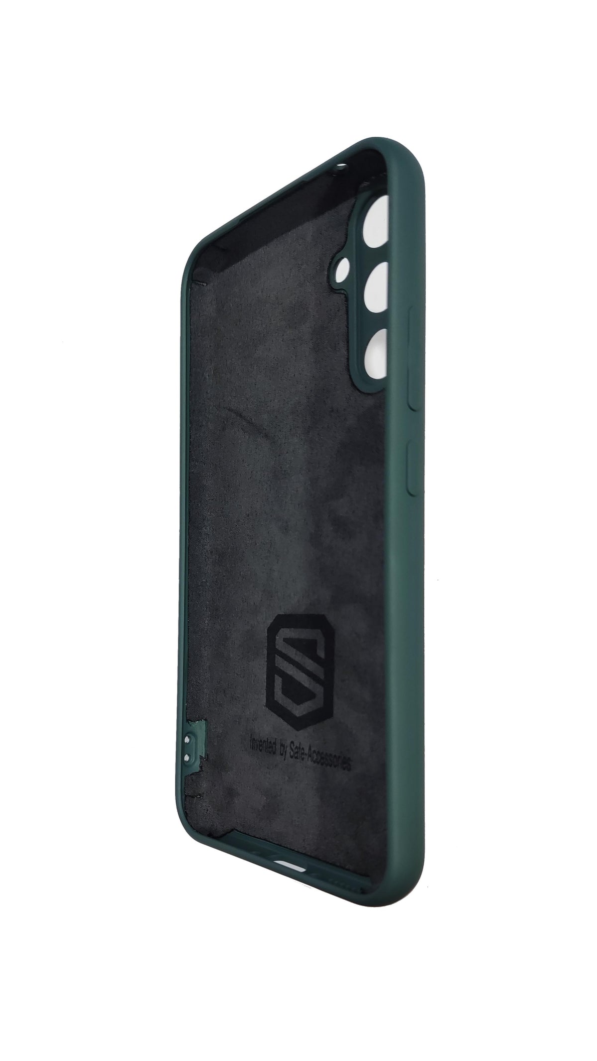 Dark green Samsung Galaxy A54 Safe-Case interior angled view