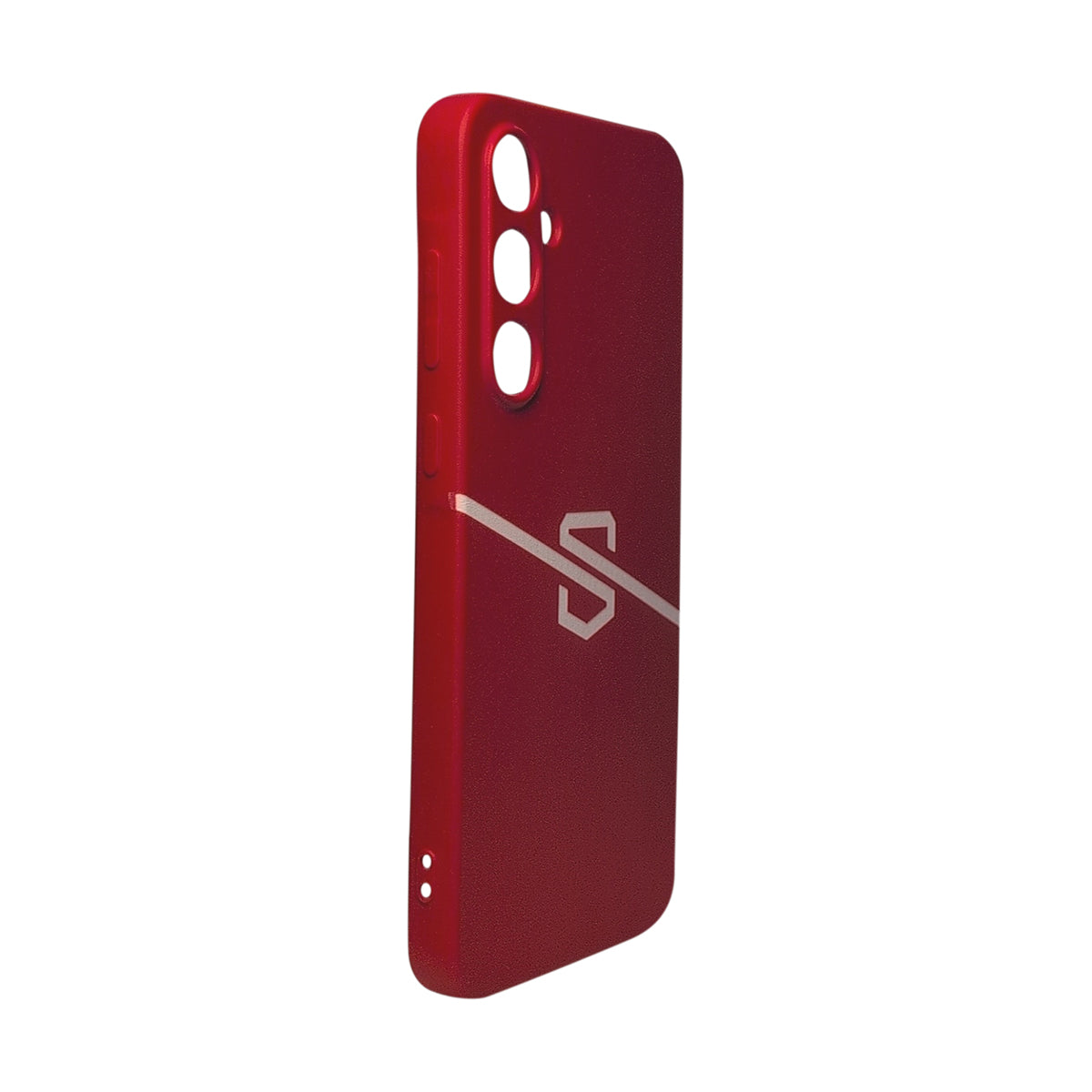 Red Samsung Galaxy A54 Safe-Case EMF protection phone case angled rear view
