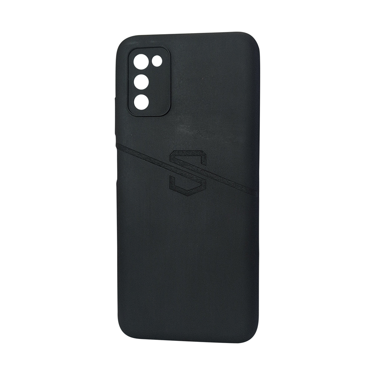 Black phone case with SAFE-CASE logo on a white background