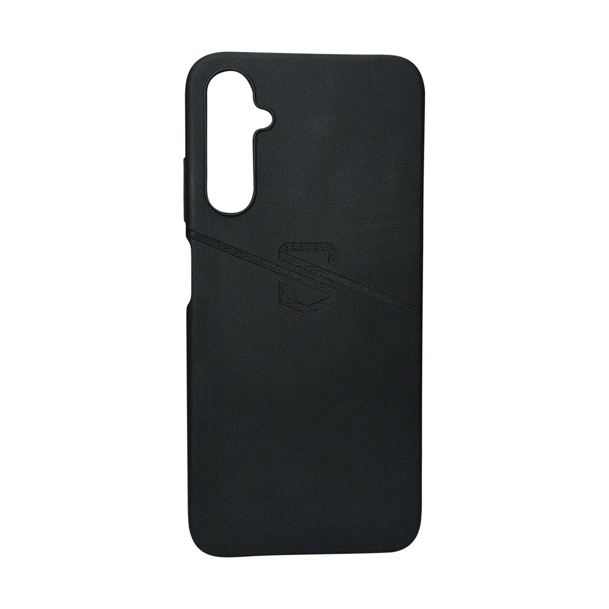 Black phone case with a SAFE-CASE branding on a white background