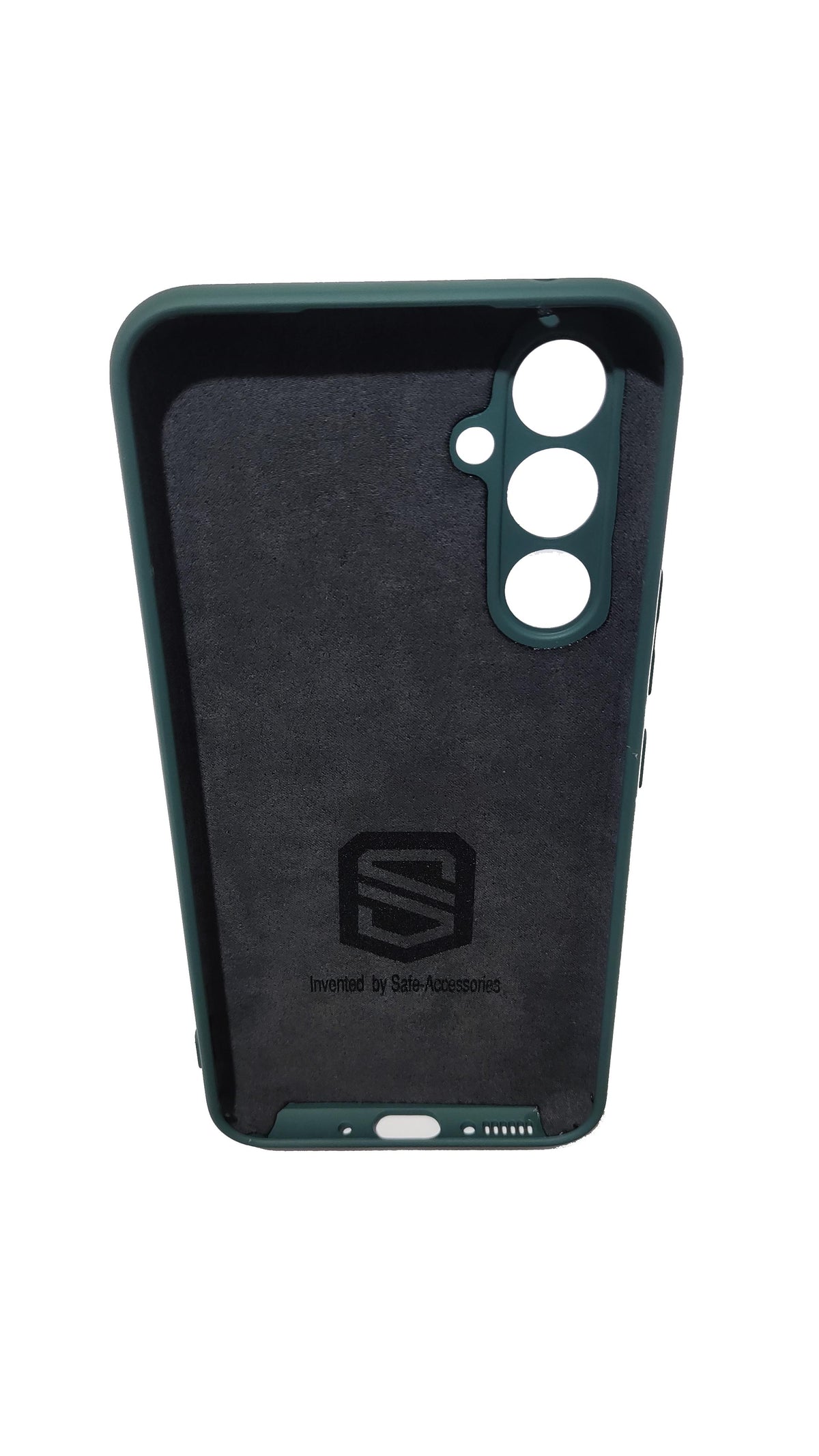Dark green Samsung Galaxy A34 EMF protection case interior view