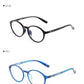 Anti-blue light glasses in black and blue.