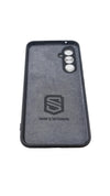 Black Samsung Galaxy A54 EMF protection phone case inside angled view