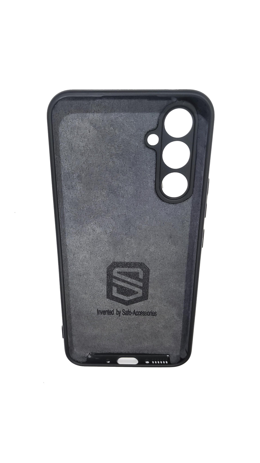 Black Samsung Galaxy A54 EMF protection case inside front view