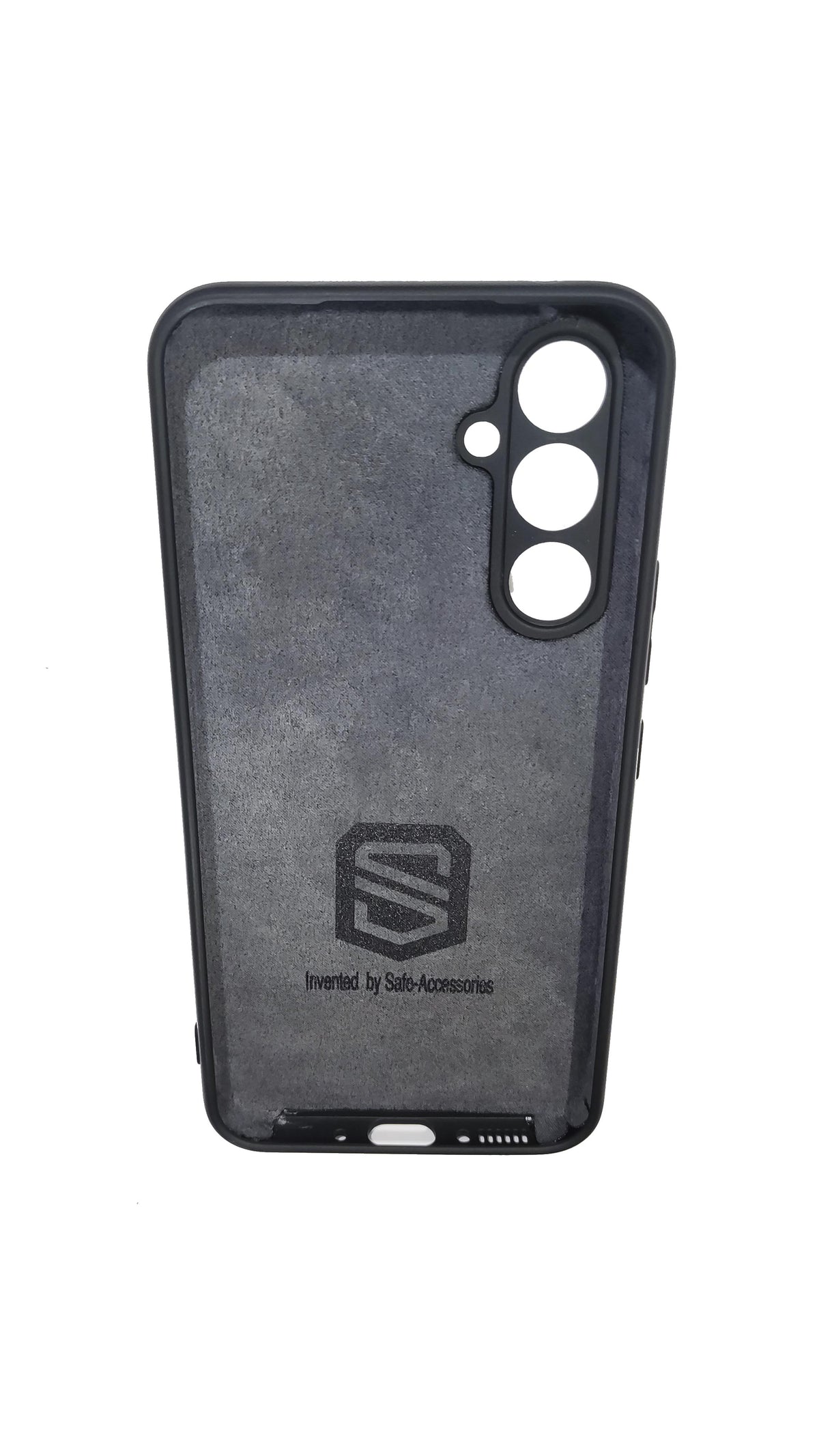 Black Samsung Galaxy A54 EMF protection case inside front view