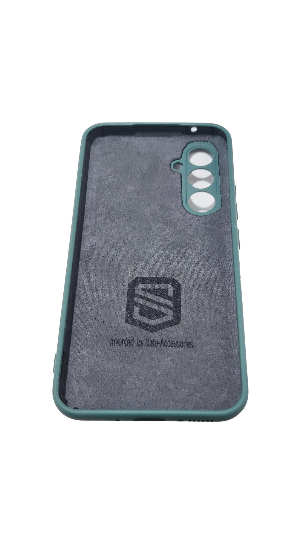 Dark green Samsung Galaxy A54 EMF protection case inside view