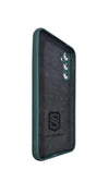 Dark green Samsung Galaxy A54 EMF protection phone case side angle