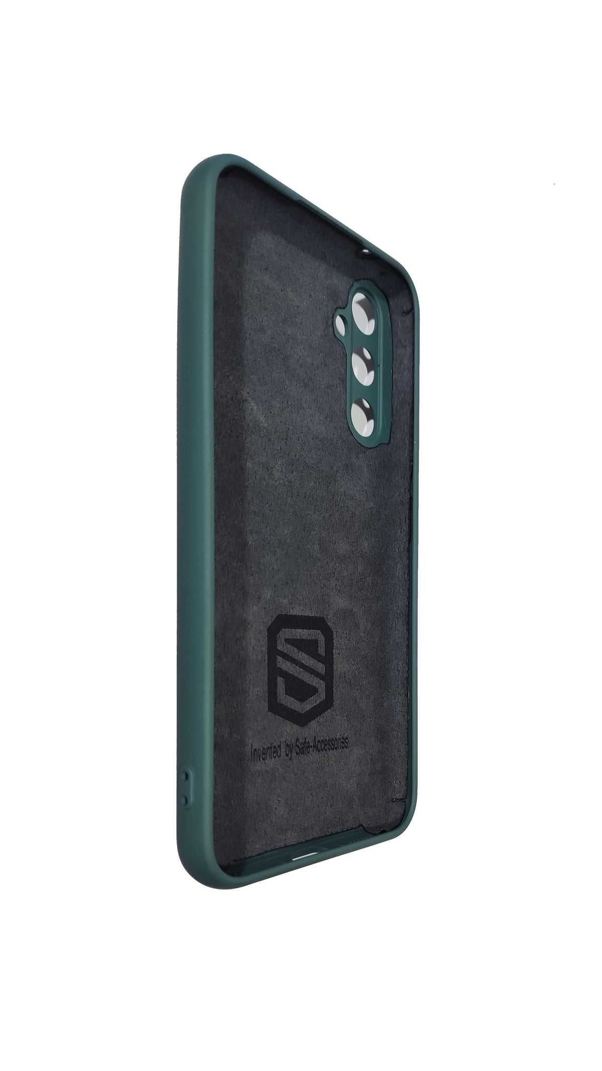 Dark green Samsung Galaxy A54 EMF protection phone case side angle