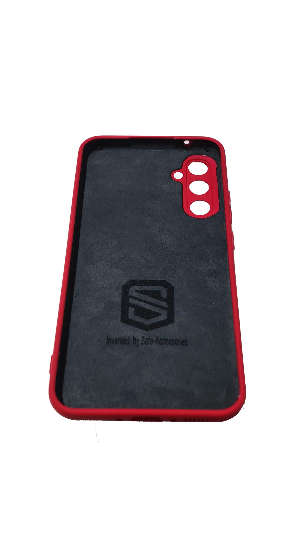 Red Samsung Galaxy A54 EMF protection phone case inside front view