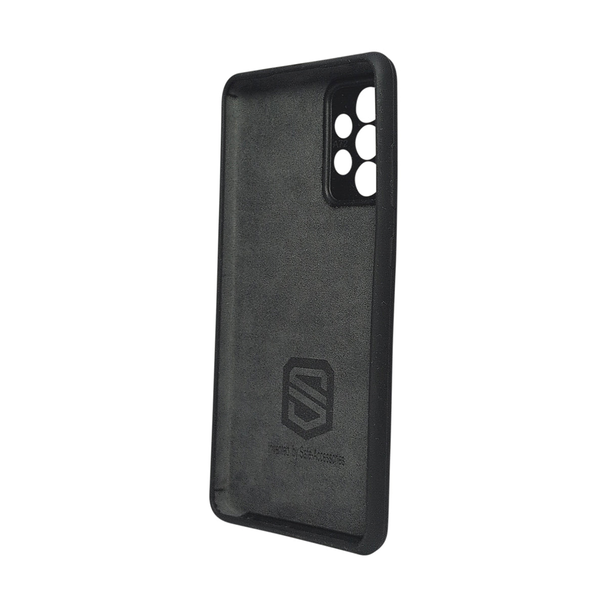 Black Samsung Galaxy A72 Safe-Case interior side view with camera cutouts