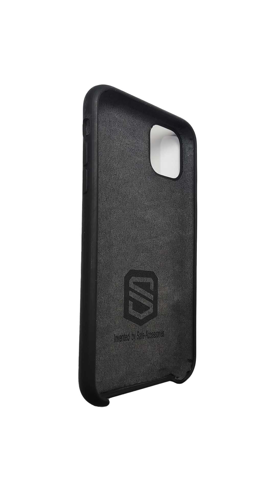 Inside side view of Black Safe-Case for iPhone 11 Pro with Anti-radiation EMF protection