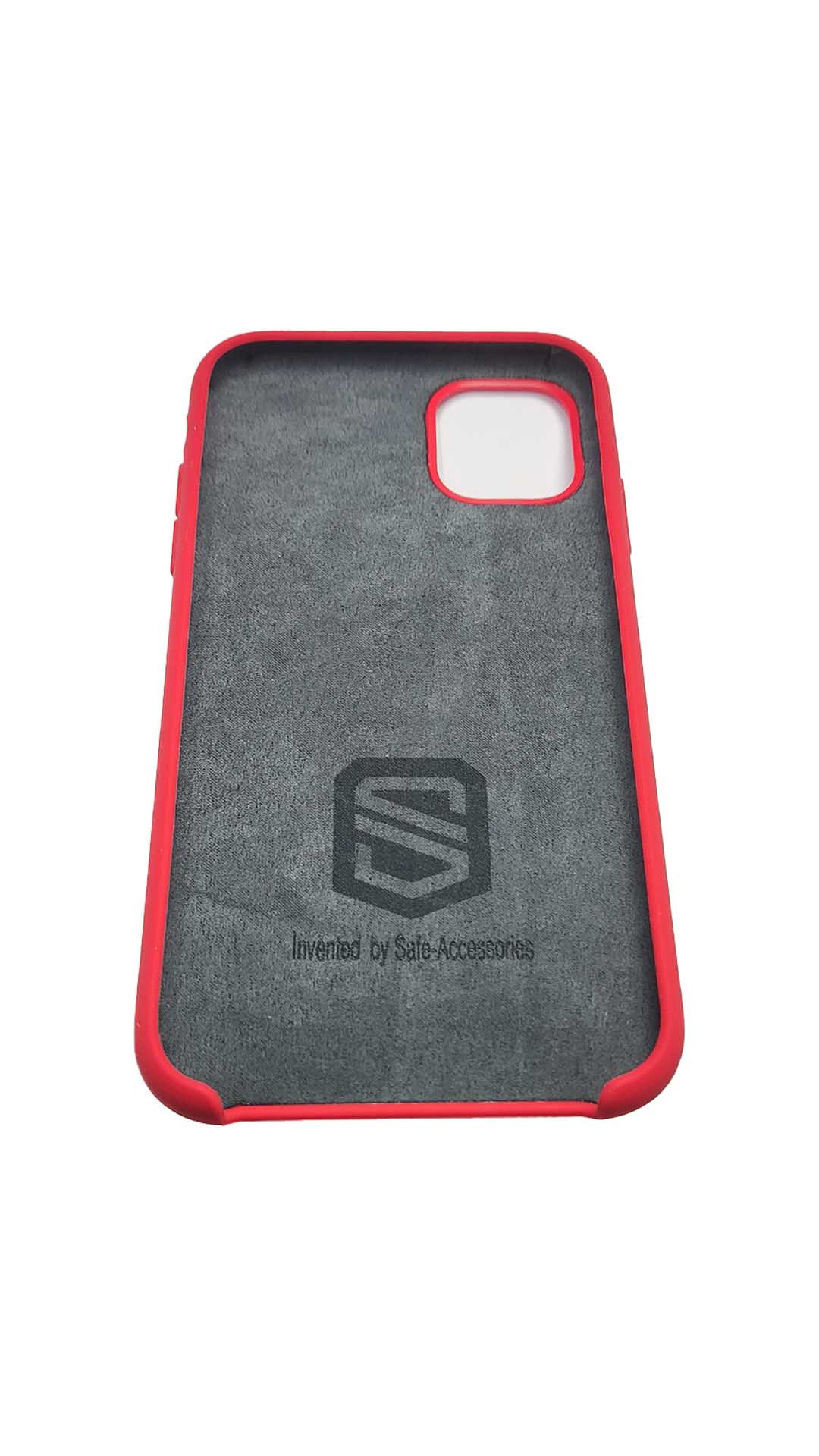 Inside up view of Red Safe-Case for iPhone 11 Pro with Anti-radiation EMF protection